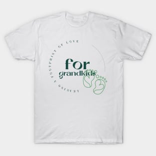 Leaving a Footprint of Love for Grandkids Grandparent T-Shirt